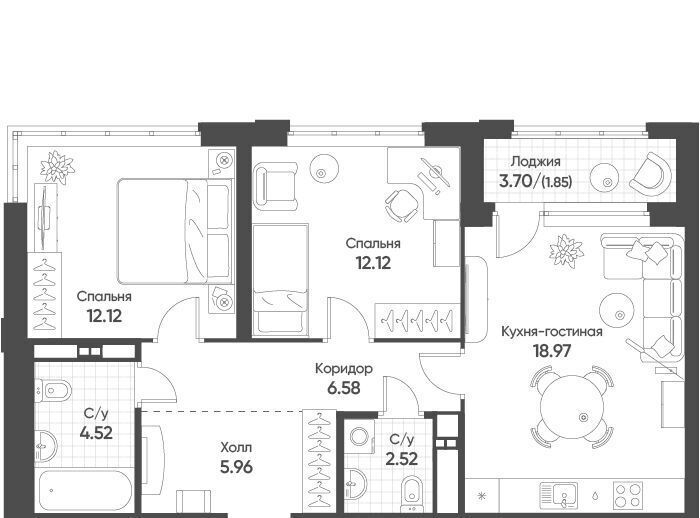 квартира г Екатеринбург Ботаническая Солнечный жилрайон фото 1