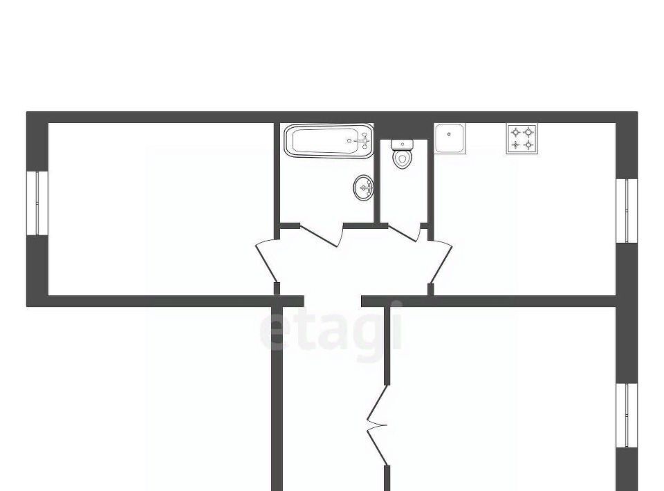 квартира г Красноярск р-н Центральный ул Мужества 20 фото 2