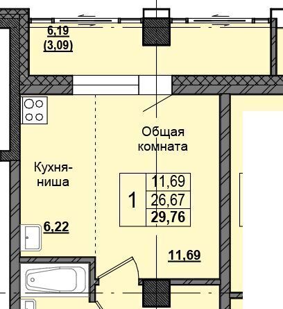 квартира г Якутск ЖК «Алгыс» фото 1