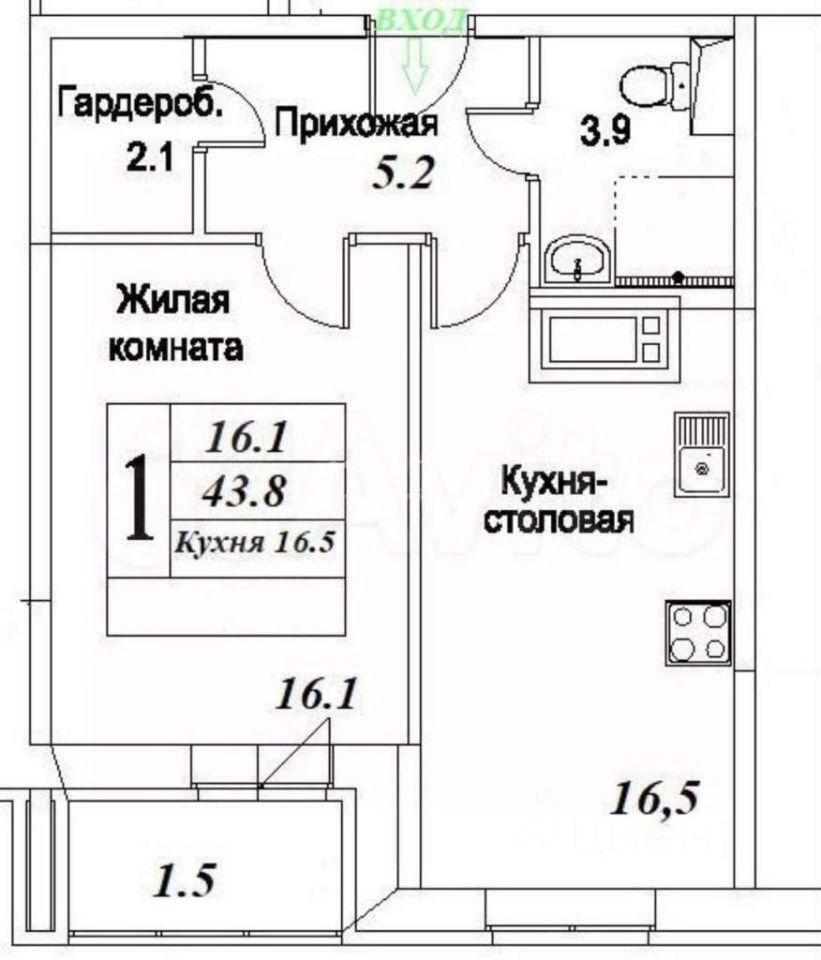 квартира г Видное ул Олимпийская 1к/1 фото 2