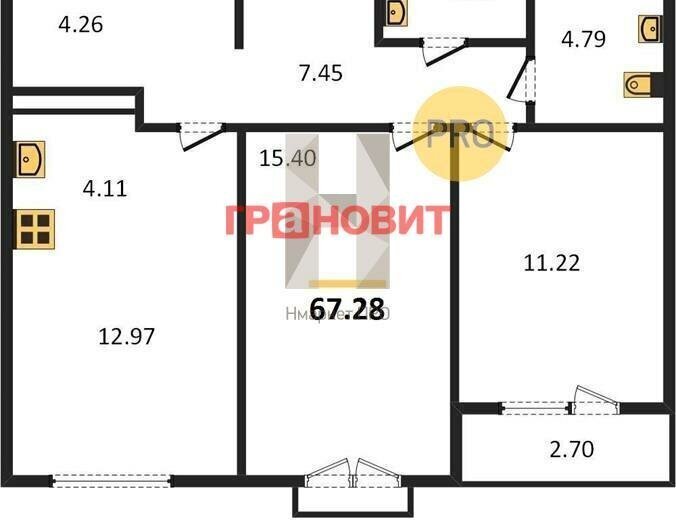 квартира г Новосибирск Маршала Покрышкина ул Державина 50 фото 1