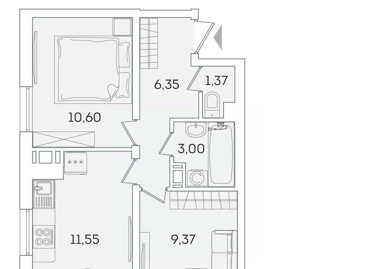 квартира р-н Всеволожский г Мурино ул Графская 6к/4 ЖК Lampo Девяткино фото 1