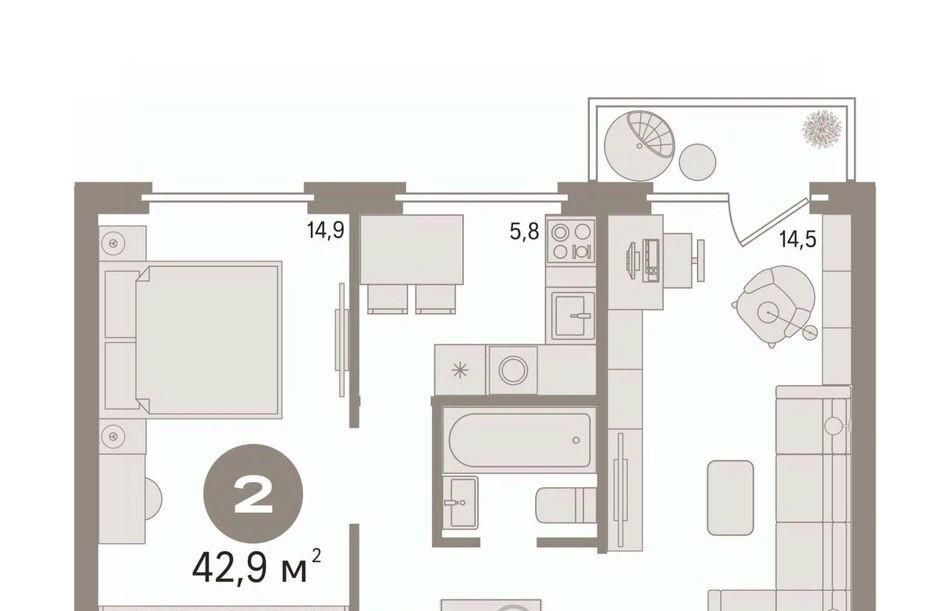 квартира г Сургут пр-кт Набережный 48 2-й фото 2