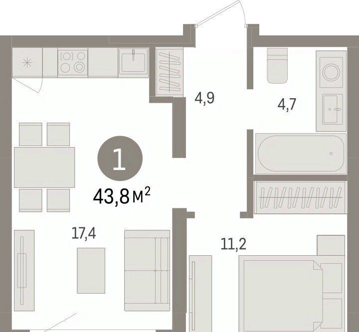 квартира г Тюмень р-н Центральный ул Муравленко 9к/3 фото 3