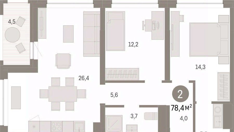 квартира г Тюмень р-н Центральный ул Муравленко 9к/3 фото 3