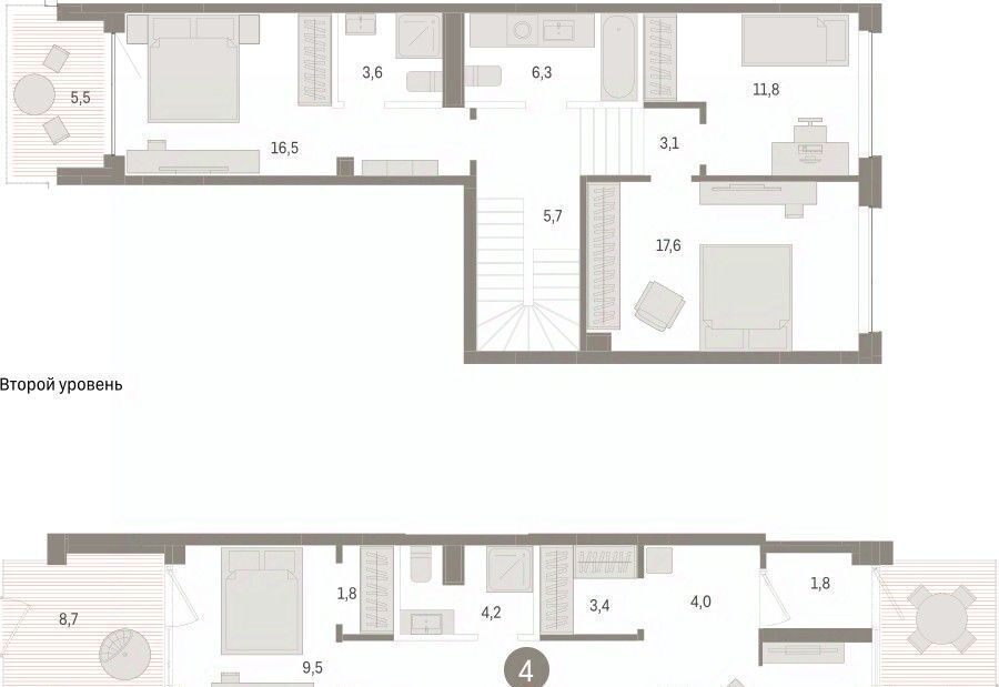 квартира г Тюмень р-н Центральный ул Муравленко 9к/3 фото 3