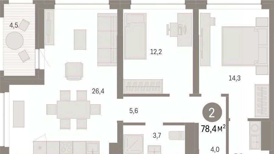 квартира г Тюмень р-н Центральный ул Муравленко 9к/3 фото 3