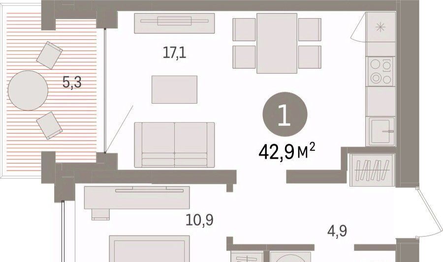 квартира г Тюмень р-н Центральный ул Муравленко 9к/3 фото 3
