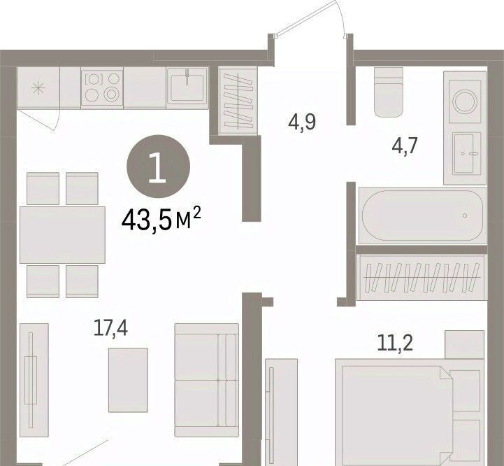 квартира г Тюмень р-н Центральный ул Муравленко 9к/3 фото 3