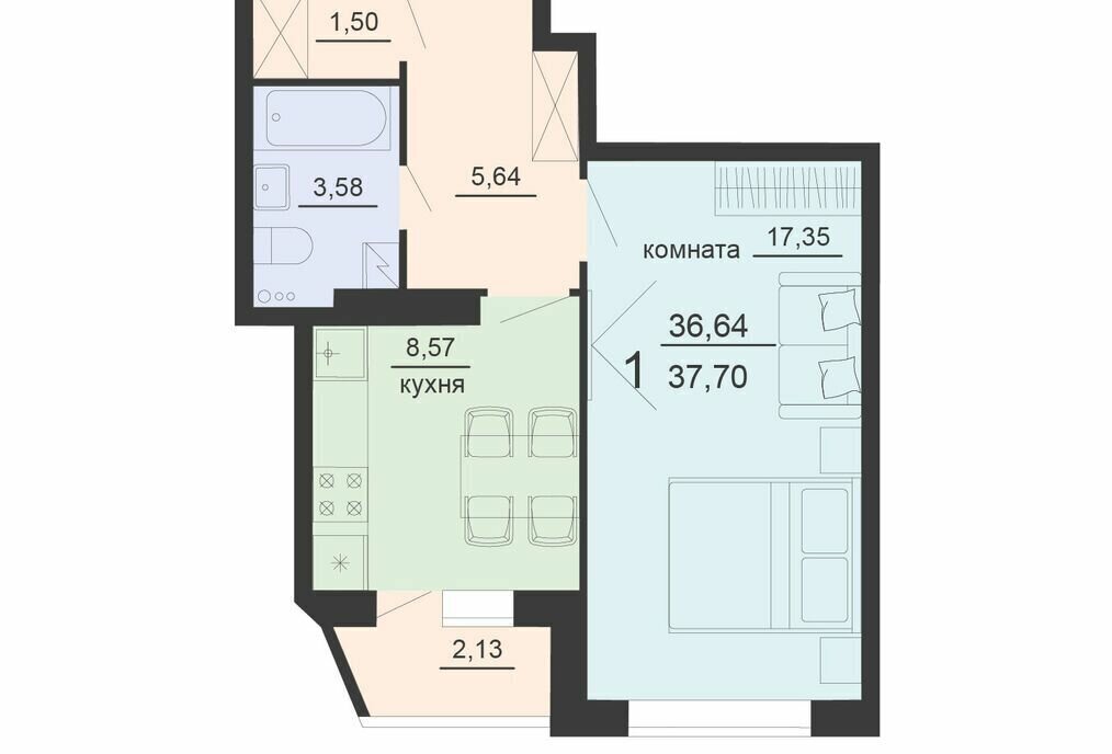 квартира г Воронеж ул Богдана Хмельницкого 45а фото 1