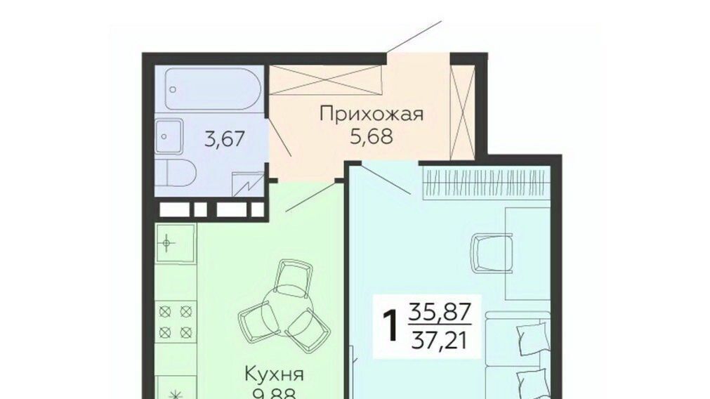 квартира г Воронеж р-н Коминтерновский ул 45 стрелковой дивизии 113 фото 1