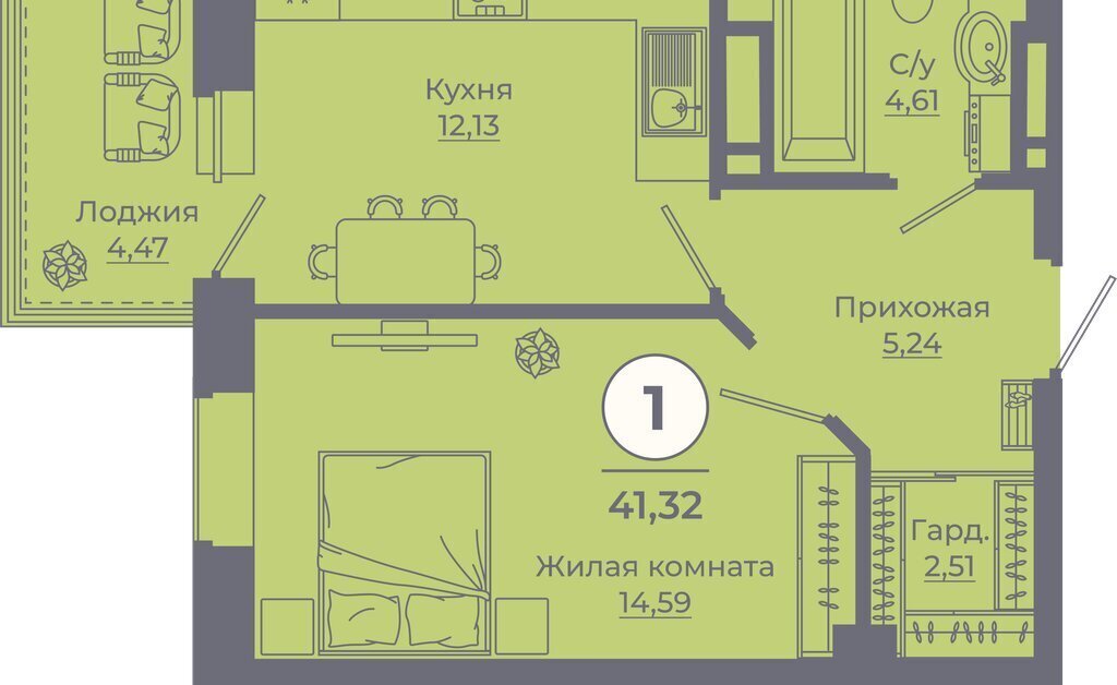квартира г Ростов-на-Дону р-н Советский ул Еременко 111 жилой парк «Сокольники» Левенцовский жилой район; Левенцовский жилой массив фото 2