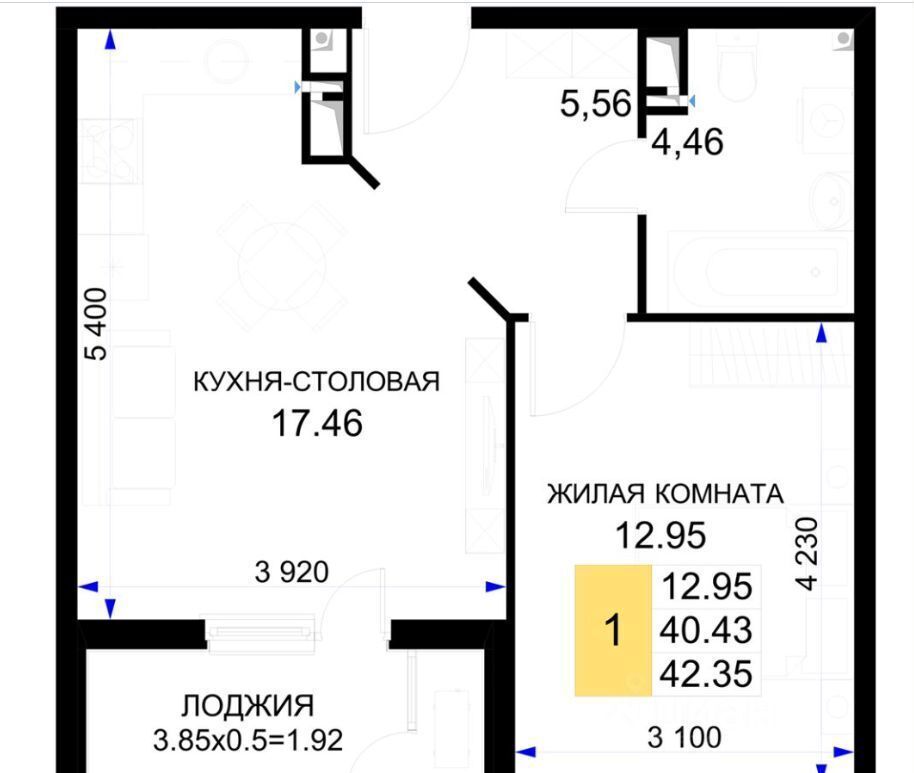 квартира г Краснодар р-н Центральный ул Воронежская 47д фото 4