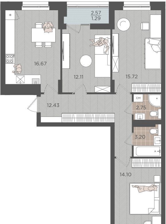 квартира г Калининград р-н Московский ул Батальная з/у 65Б фото 2