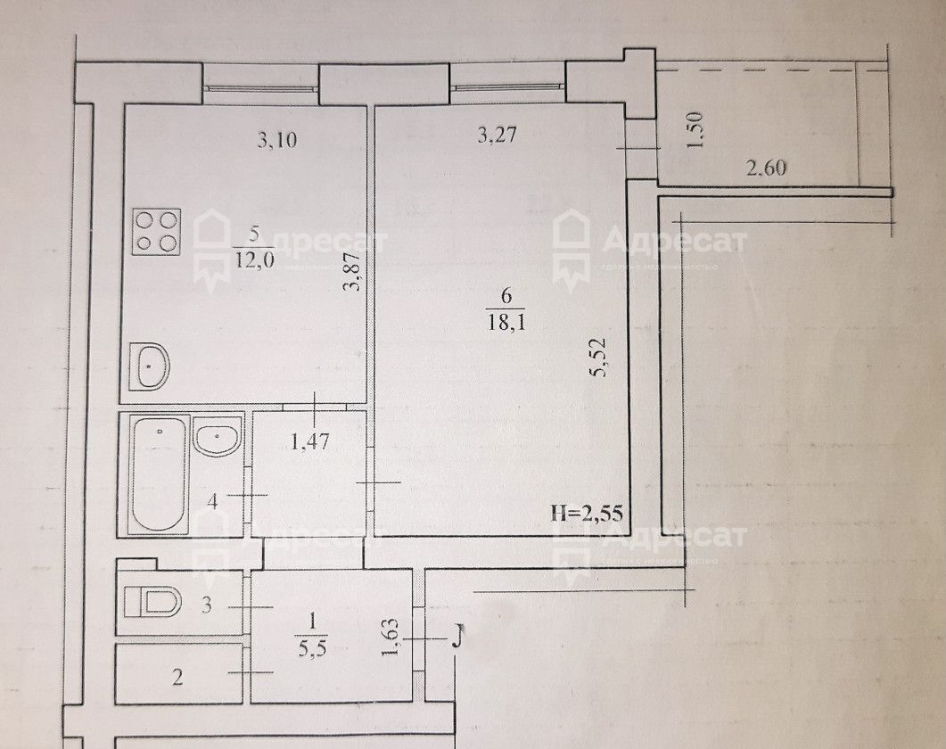 квартира г Волгоград р-н Краснооктябрьский ул им. маршала Еременко 35 фото 19