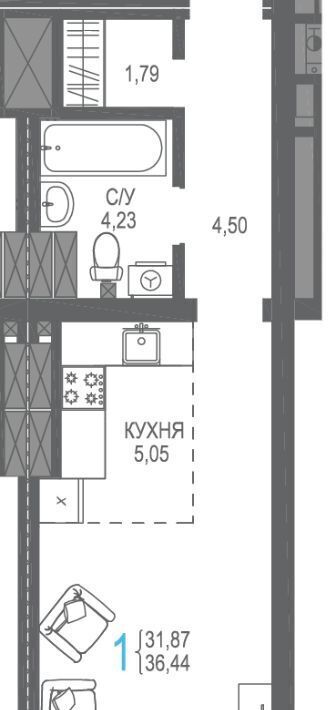 квартира г Ялта проезд Бакунинский 13 ЖК «Бакунинский» фото 1