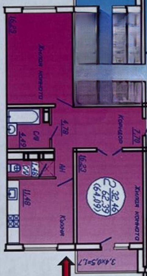 квартира г Краснодар р-н Прикубанский ул им. Академика Лукьяненко П.П. 24 фото 11