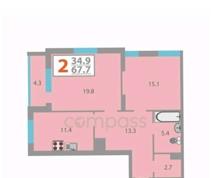 квартира г Тюмень р-н Центральный ул Газовиков 35 фото 13