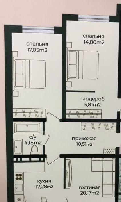 квартира г Каспийск пр-кт Акулиничева 27 фото 2