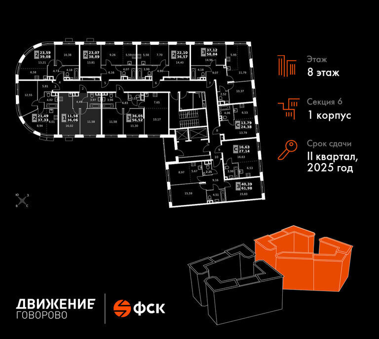 квартира г Щербинка квартал № 1 метро Говорово ЗАО район Солнцево № 3, жилой комплекс Движение. Говорово, к 1 фото 2