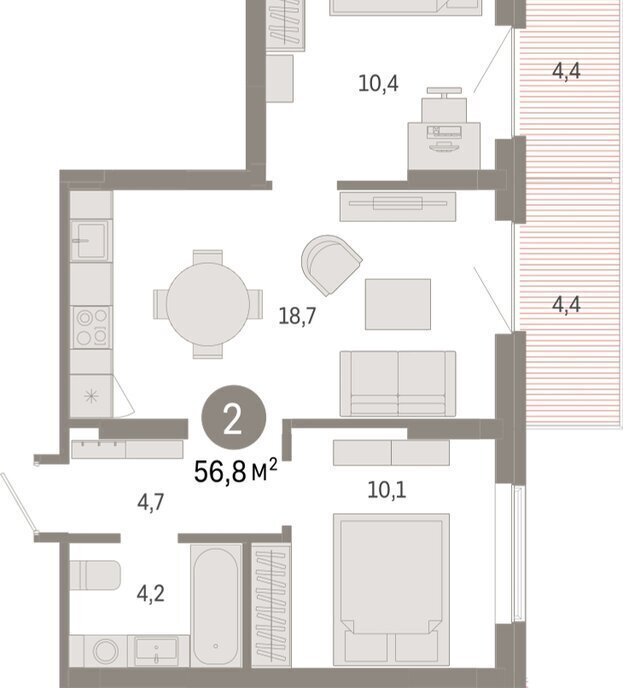 квартира г Омск р-н Кировский Кировский АО фото 2