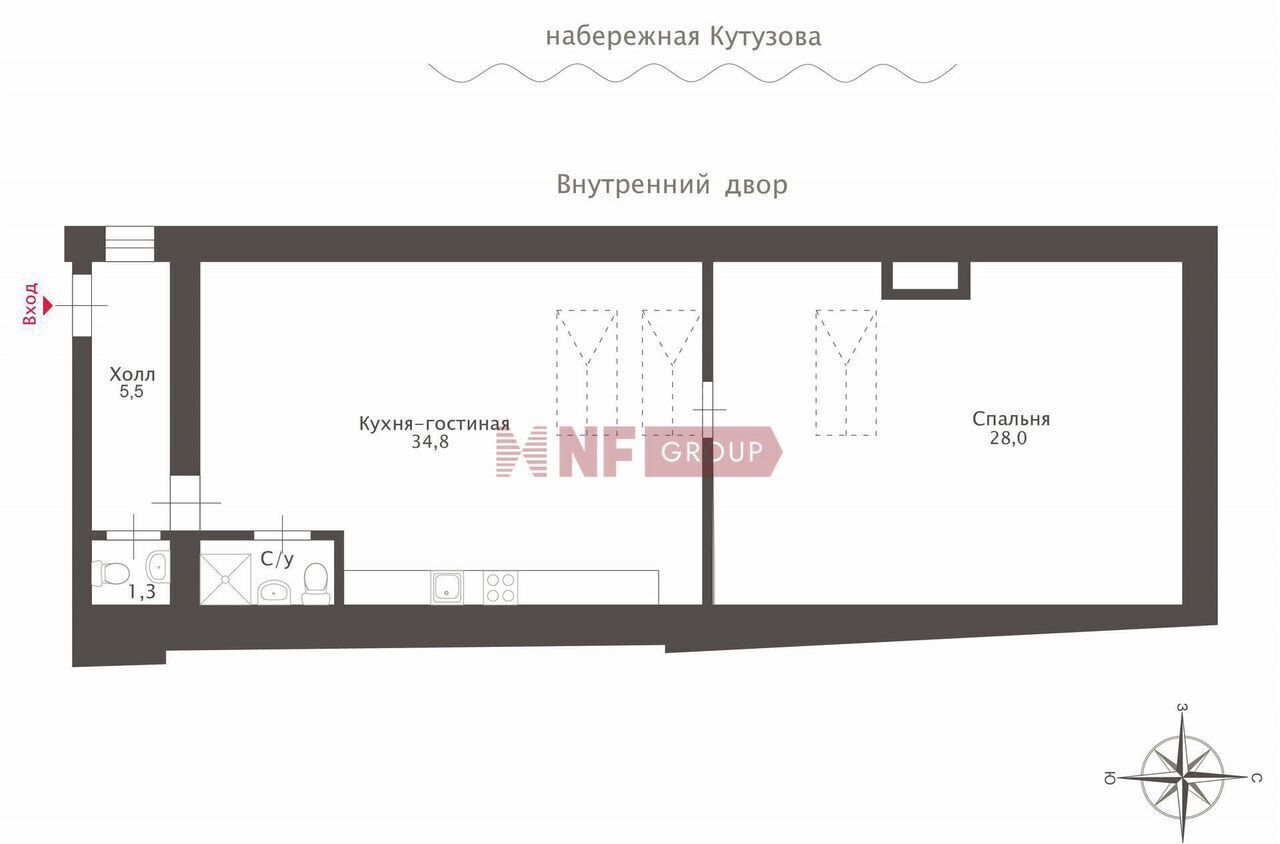 квартира г Санкт-Петербург метро Чернышевская наб Кутузова 24 клубный дом «Особняк Кушелева-Безбородко» округ Литейный фото 17