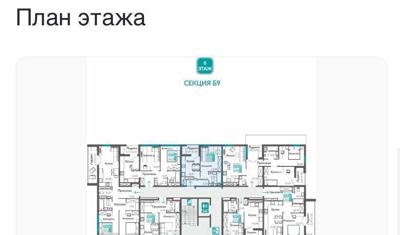 квартира г Симферополь р-н Киевский ул. Куйбышева/Киевская, уч. 1. 1, 1 этап, секц. Б 9 фото 3