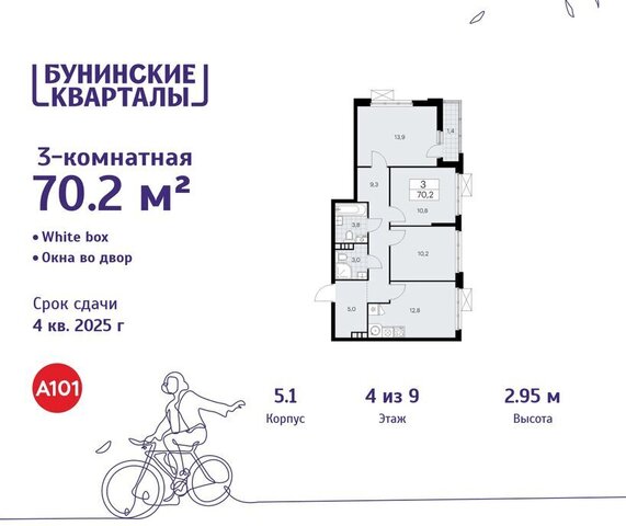 квартира ЖК Бунинские Кварталы 5/1 метро Коммунарка метро Бунинская аллея ТиНАО фото