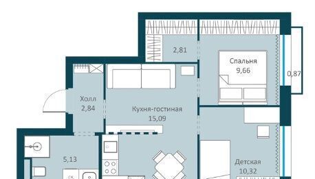 квартира г Новосибирск р-н Октябрьский Речной вокзал ул 2-я Обская 4 ЖК Марсель 2 фото 1