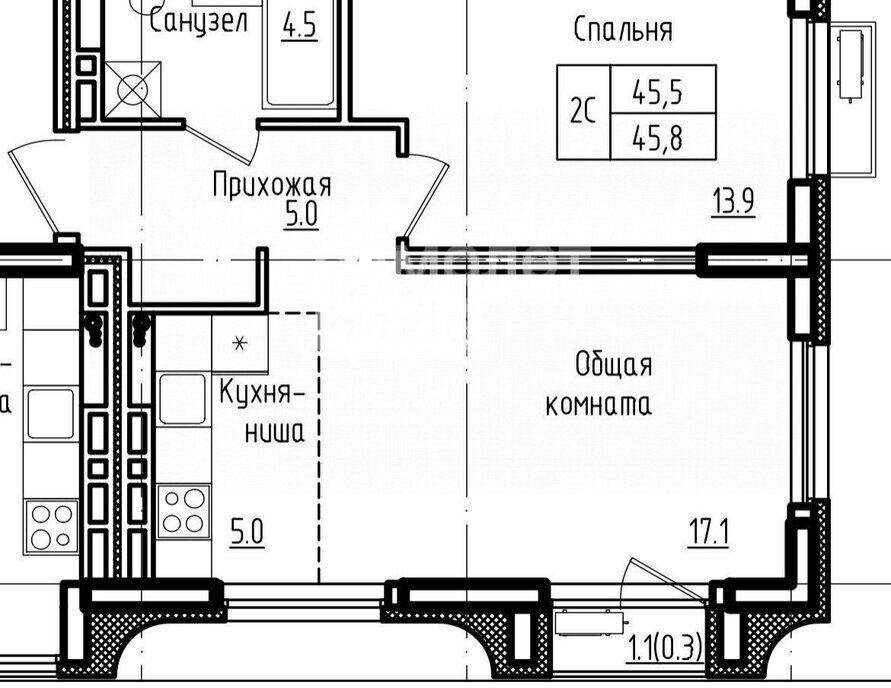 квартира г Барнаул р-н Индустриальный ул им В.Т.Христенко 2к/3 фото 3