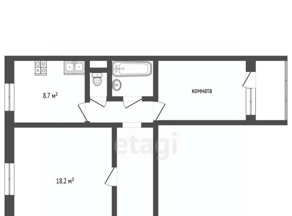 квартира г Челябинск р-н Курчатовский ул Салавата Юлаева 6 фото 2