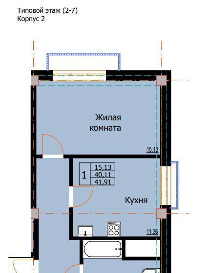 квартира г Ессентуки ул Галерейная ЖК «Резиденция на Курорте» поз. 1 фото 8