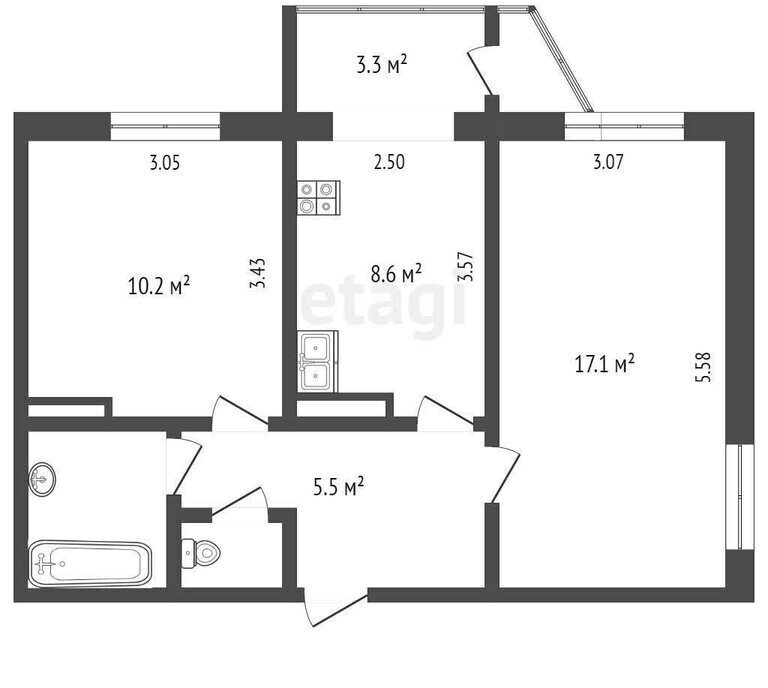 квартира г Петропавловск-Камчатский ул Академика Королева 55 фото 18