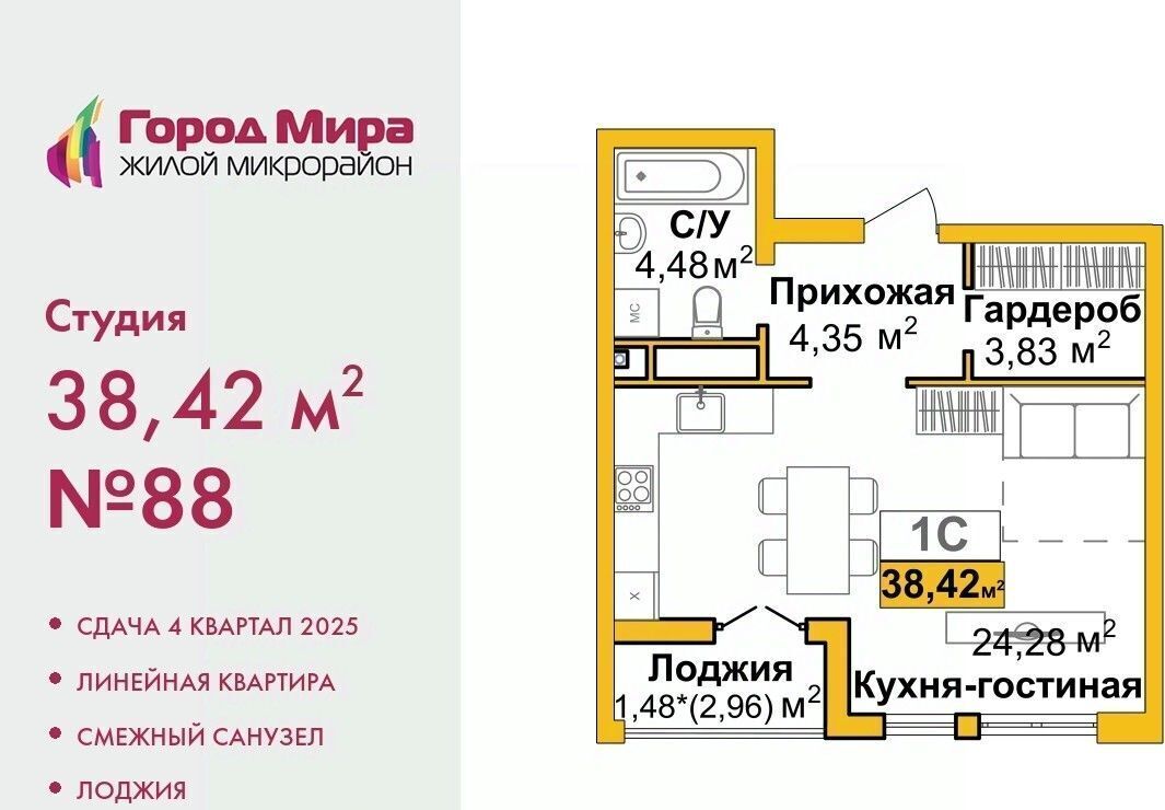 квартира г Симферополь р-н Центральный Город Мира жилой комплекс фото 1