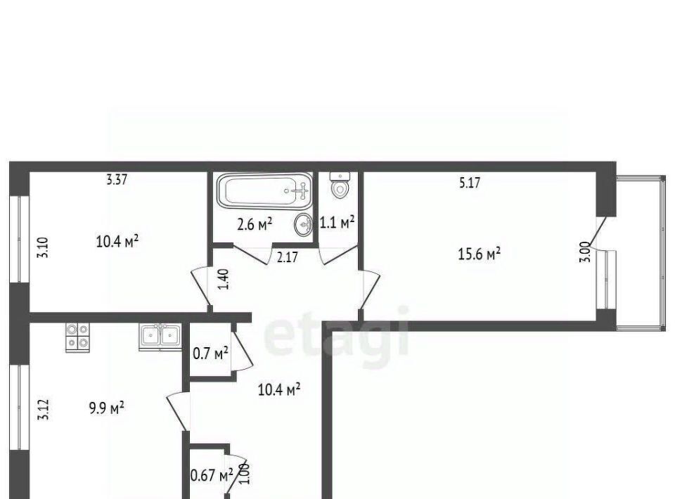 квартира г Чита р-н Центральный ул Красных Коммунаров 21 фото 2