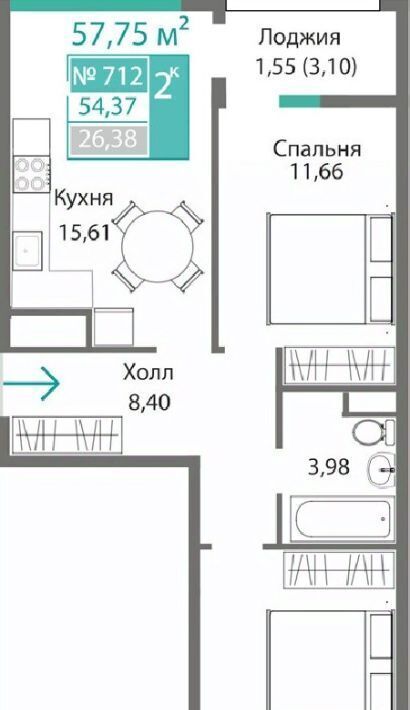 квартира г Симферополь р-н Киевский Крымская Роза фото 1