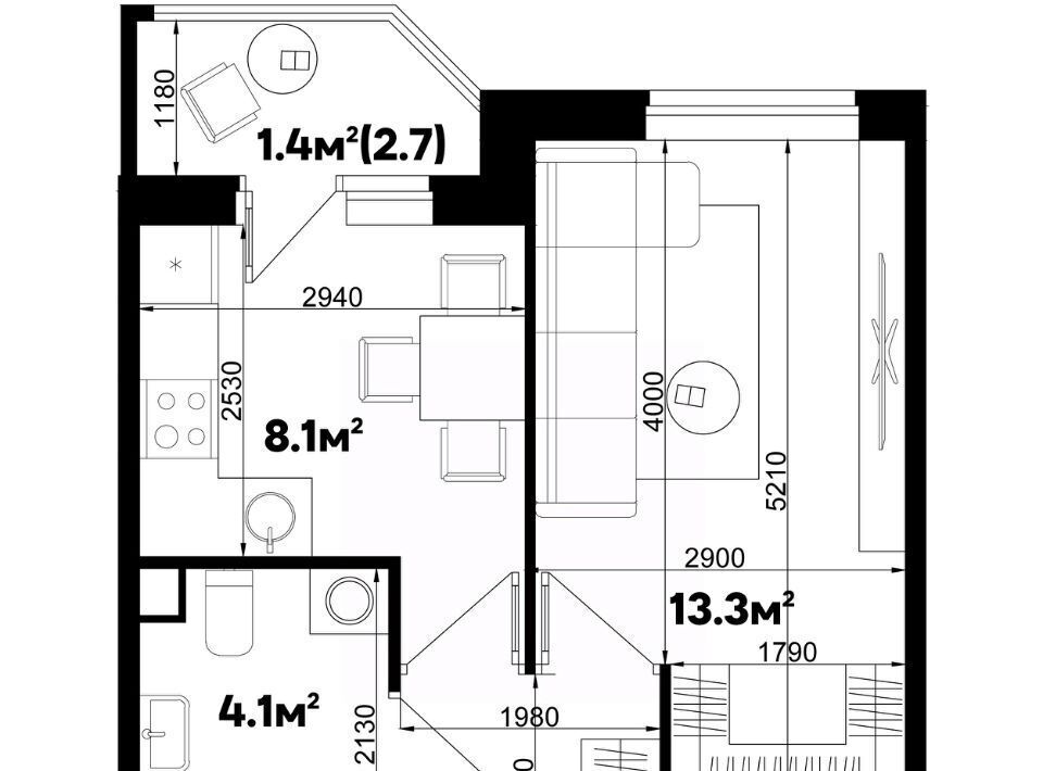 квартира г Краснодар р-н Прикубанский ул им. генерала Корнилова 16к/1 фото 1