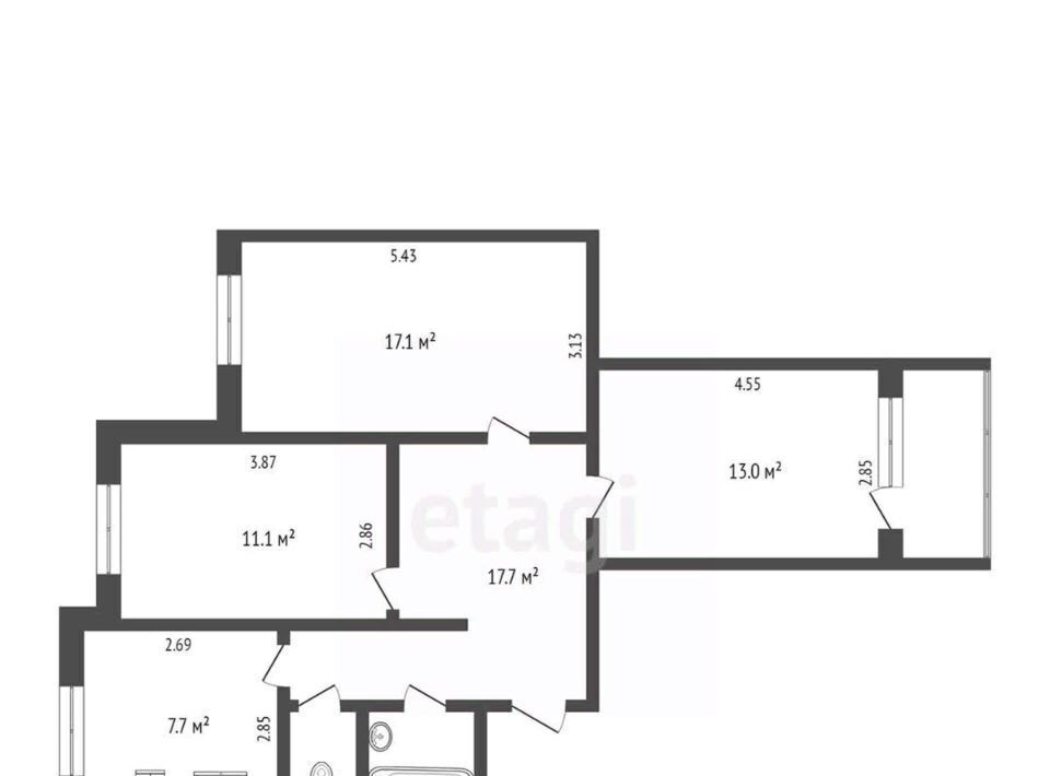 квартира г Новый Уренгой мкр Дружба 2/6 фото 2