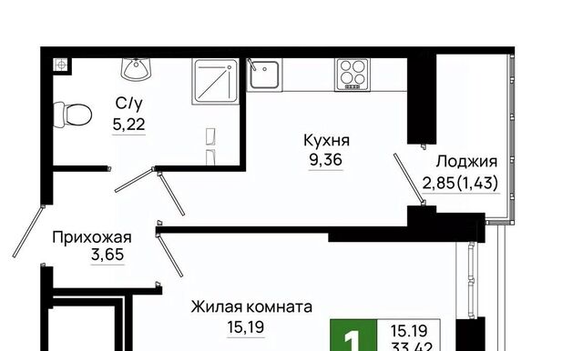 квартира р-н Октябрьский пер Нефтекачка ЖК «Октябрь Парк» фото