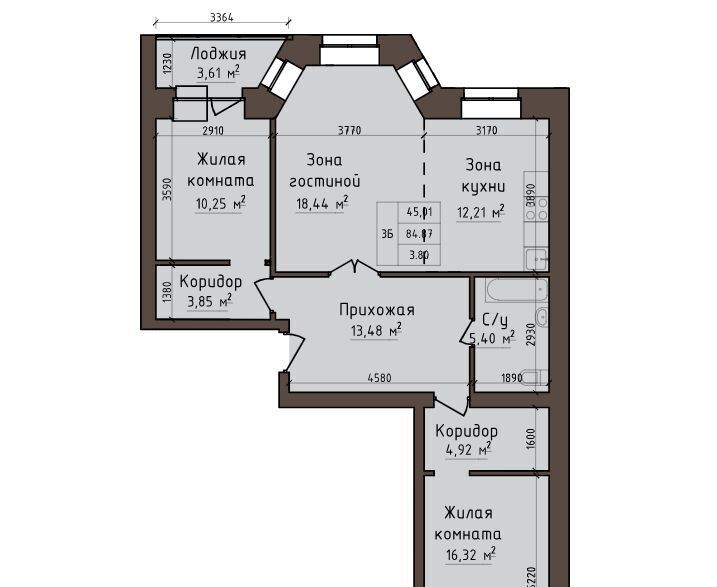 квартира г Абакан ул Авиаторов 5 фото 2
