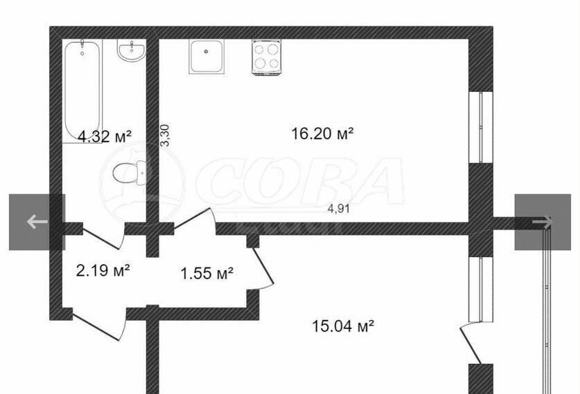квартира г Тюмень р-н Калининский ул Интернациональная 199к/3 фото 1