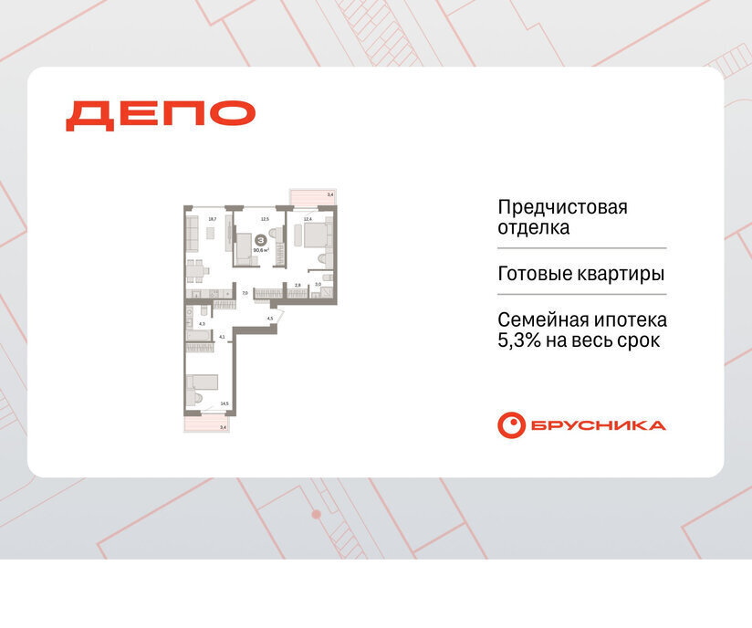 квартира г Екатеринбург Старая Сортировка Уралмаш ЖК Квартал Депо жилой район Сортировочный фото 1
