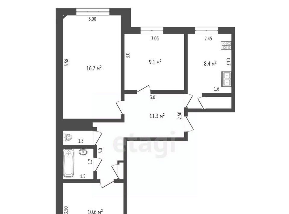 квартира г Выкса мкр Центральный 4 фото 2