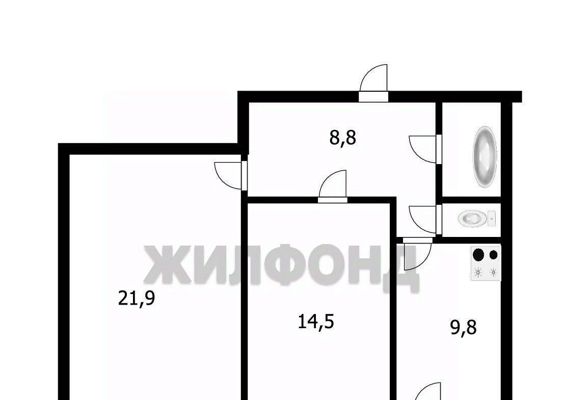 квартира г Новосибирск Заельцовская ул Краузе 17 фото 17