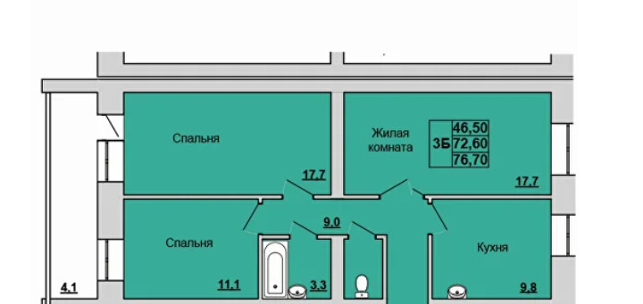 квартира г Абакан микрорайон Арбан ул Генерала Тихонова 6 м-н фото 3