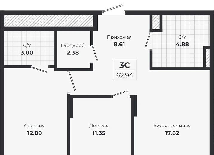 квартира г Новосибирск метро Площадь Гарина-Михайловского р-н Ленинский Лесоперевалка ЖК «Ясный берег» город-парк фото 1