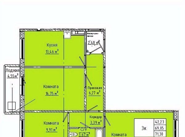 квартира г Омск р-н Кировский Солнечный ул 3-я Любинская 30к/2 фото 1