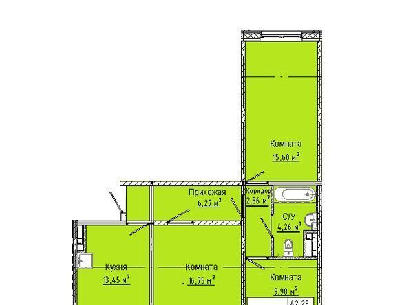 квартира г Омск р-н Кировский Солнечный ул 3-я Любинская 30к/2 фото 1