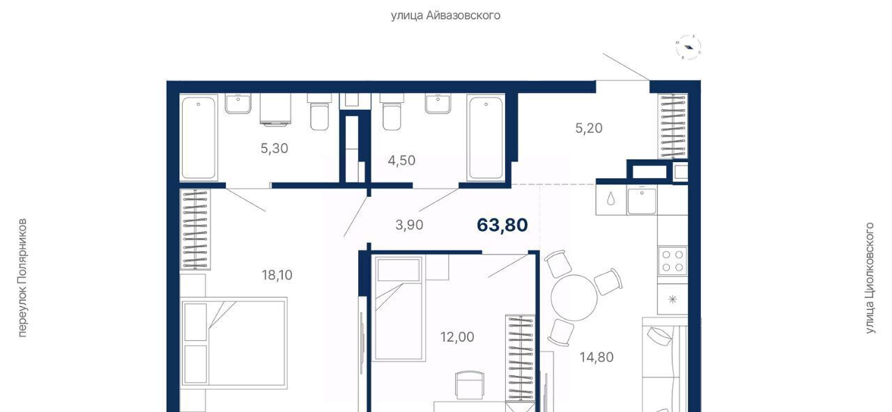 квартира г Екатеринбург Чкаловская пер Полярников фото 1