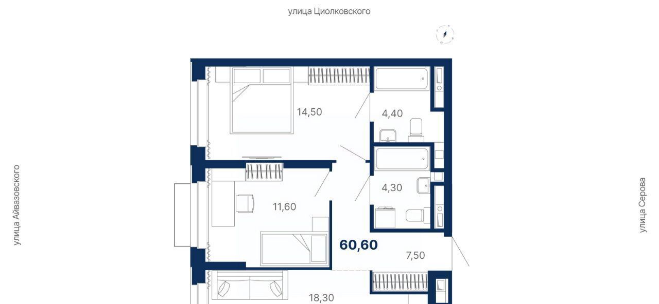 квартира г Екатеринбург Чкаловская пер Полярников фото 1